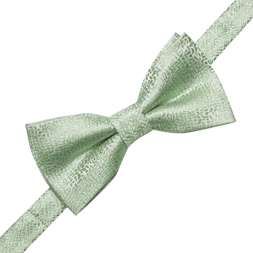 Image of Hi-Tie Bow Ties for Men Pre-Tied Pocket Square with Cufflinks Mens Bowtie Sets for Wedding Formal Party