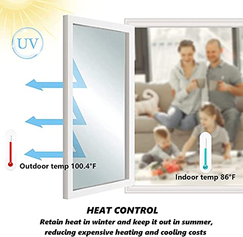 Image of WISDOM Blue Window Film Privacy Window Heat Control Film Glass Films Self-Adhesive Window Dark Blue & Tint for Home and Office Size : (20 x 120 inch)