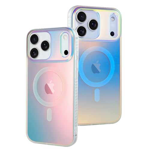 Image of AIGOMARA Magnetic for iPhone 17 Pro Max Case, [Compatible with Magsafe] [Fluorescent Iridescent Color] Slim Shockproof Translucent Matte Protective iPhone Case for Women Girls 6.9 Inch