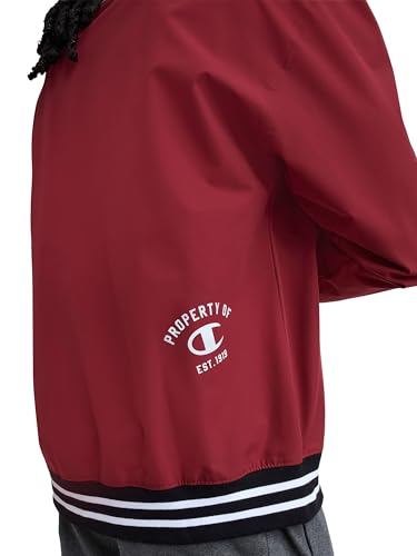 Image of Champion Men's Lightweight V-Neck Woven Pullover, Standard Fit, Script Logo