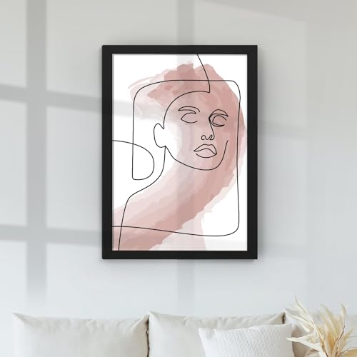 Image of Ritwika's Abstract Wall Art Of Outline Of Women Portrait Painting With Frame | Perfect For Home and Office Decor | With Glass, Size 13.5 inch x 19.5 Inch, Set of 1 (03 - WOMEN)