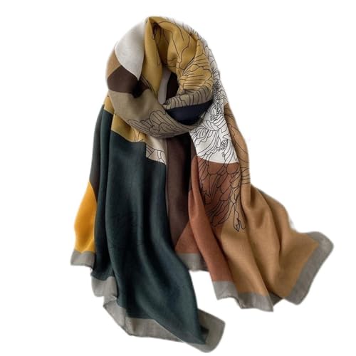 Écharpe turban en coton à fleurs pour femme et châle d'automne