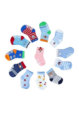 Image of NEOBABY Cotton Anti Slip Grip Socks and Multicolor Slip-On Shoes Combo for 6 Months to 3 Years Kids Boys and Girls (2 Pairs Socks & 1 pair Shoes of Assorted /Random Designs)