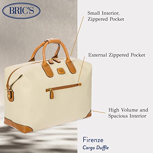 Bric's 18-Inch Cargo Duffle Bag - Luxury Travel Tote With Luggage Sleeve - Weekender Bags and Travel Carry On Bags For Women and Men - Embossed PVC - CREAM3