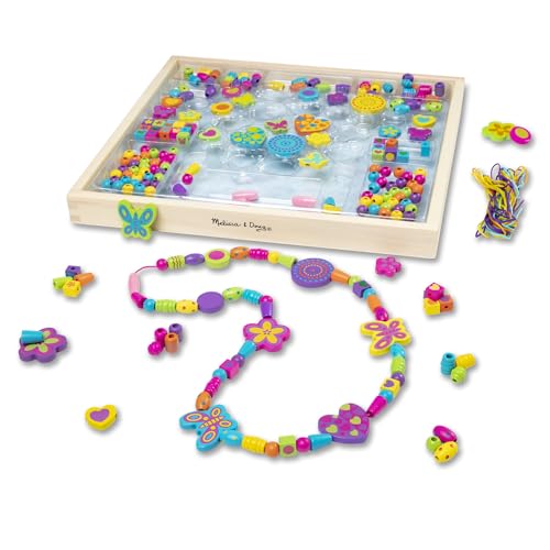 Melissa & Doug Created by Me! Bead Bouquet Deluxe Wooden Bead Set with 220+ Beads for Jewelry-Making Kits for Kids 4+ - FSC Certified