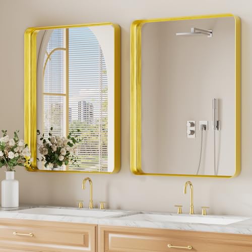 Espejos Decorativos de Pared Redondos Dorados Marca Koonmi