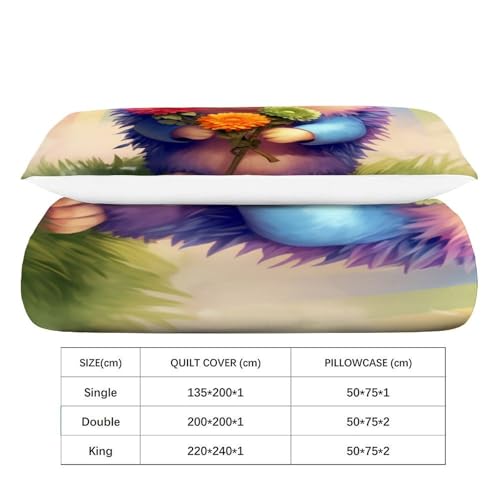 Housse de couette hérisson 135x200cm pour apaiser les nuits agitées