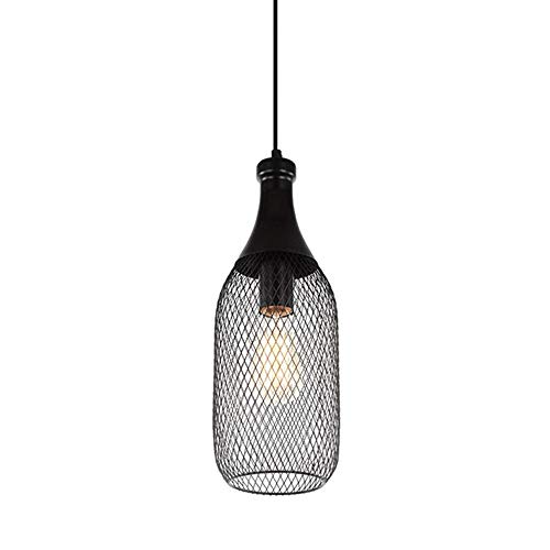 Bu Qi - US Plafon Techo, Lámpara Colgante Moderna Retro Industrial Metal Malla de Alambre lámpara Restaurante Hotel hogar Creativo Hierro Forjado lámpara Cocina Isla luz(Medium)