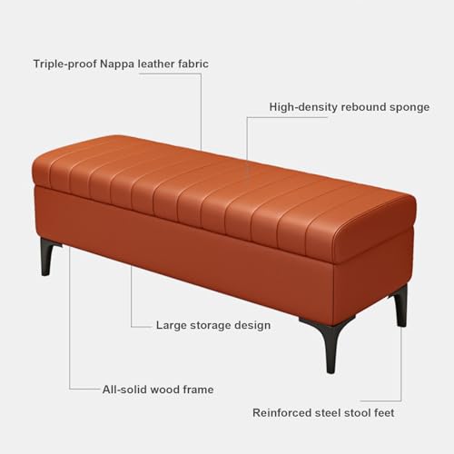 Banc de bout de lit avec coffre de rangement pour chambre à coucher douce - 5