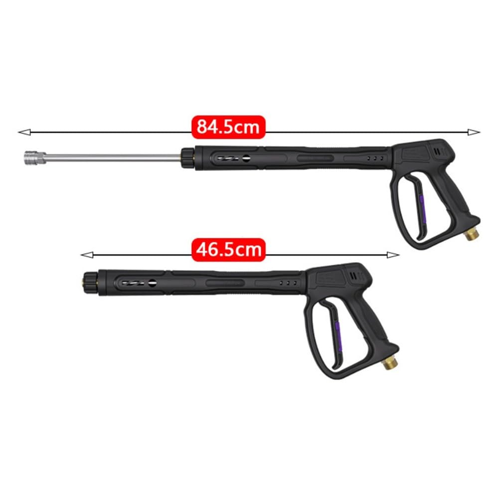 Lavadora de alta presión de 400 bar con lanza ajustable y cinco boquillas de pulverización. Pistola de alta presión de 400 bar con brazo giratorio, 5 boquillas y lanza ajustable.
