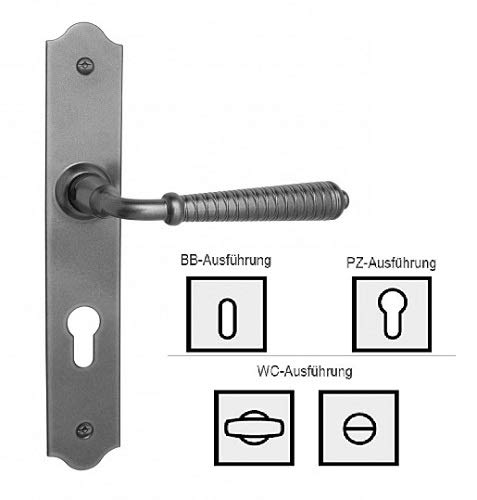 Preisvergleich Produktbild Nachgefertigte antike Türbeschläge, Türdrücker, Langsschild, 72 mm, PZ, Malaga