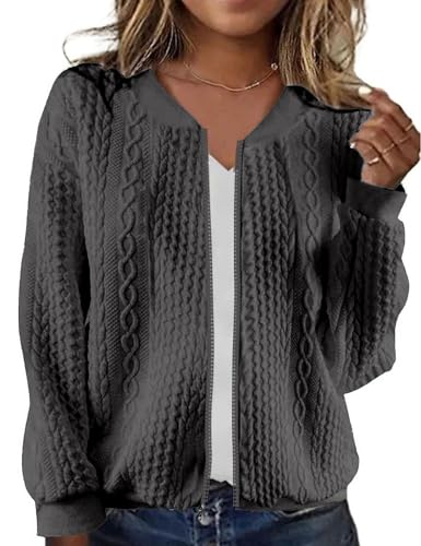 Image of Zip Up Sweatshirts for Women Casual Outfits Cardigan Outerwear Trendy Winter Jackets Coat
