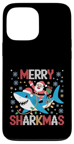Merry Sharkmas AO[Z[^[ T^ CfBO V[N Cgt X}zP[X iPhone 13 Pro Max p