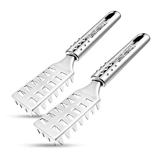 GiniHome Fish Scaler Brush,Fish Scaler Remover with Stainless Steel Sawtooth,Ergonomic Handle Design - Easily Remove Fish Scales-Cleaning Brush Scraper Kitchen Tool