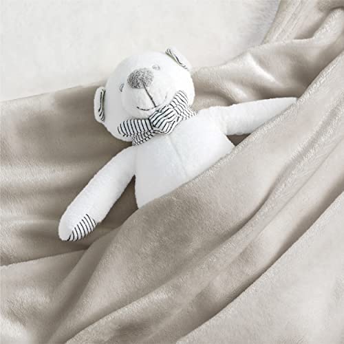 Image of Bedsure GentleSoft Bedding Fleece Blanket for Girls and Boys - Soft Cozy Cute Small Throw Blankets for Travel, 43x55 Inches, Linen