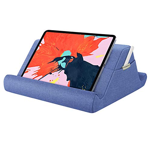 70% Off Discount MoKo Tablet Pillow Holder, Pillow for iPad Multi-Angle Soft Tablet Stand Up to 12.9" for Xmas Gift, eReader, Fit for iPad 9, iPad Mini 6, iPad Pro 11/12.9 4/5th Gen,Galaxy Tab S6/S7, Denim Blue