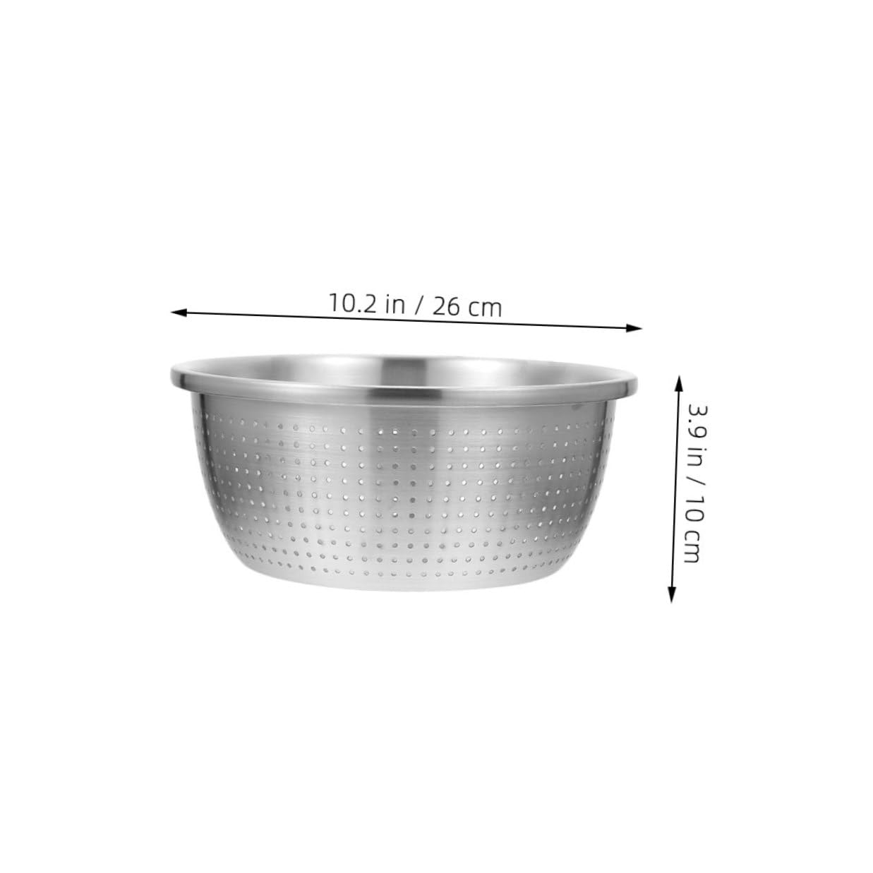 Colador de Acero Inoxidable 304 de 26 CM para Lavar Verduras y Frutas Escurridor Metálico Perforado Cesta Apilable para Cocina Doméstica Colador para Ensaladas y Alimentos
