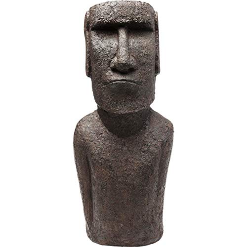 Kare Design Objet Décoratif Easter Island, Marron, Noir, Sculpture, Deco Intérieur, Decoration Chambre, Salon, Bureau, Maison, Cadeau, 59 x 25 x 20 cm