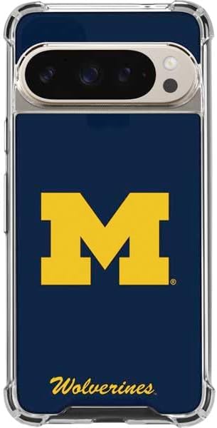 Skinit Clear Phone Case Compatible with Google Pixel 9/9 Pro - Officially Licensed University of Michigan M Logo Yellow Design