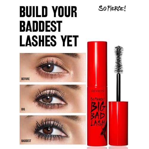 Image of Revlon So fierce Big Bad lash mascara for volumized, and lifted Lashes, Upto 24Hr Wear, Blackest Black, 0.35oz (Pack of 2)