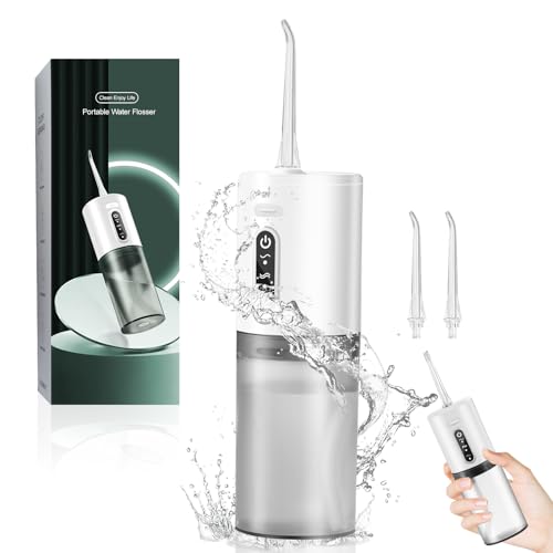 電動ウォーターフロッサー コードレス 歯用 3つのモード 2つの交換可能なジェットチップ 300ml IPX7 防水口腔洗浄器 家庭&旅行用