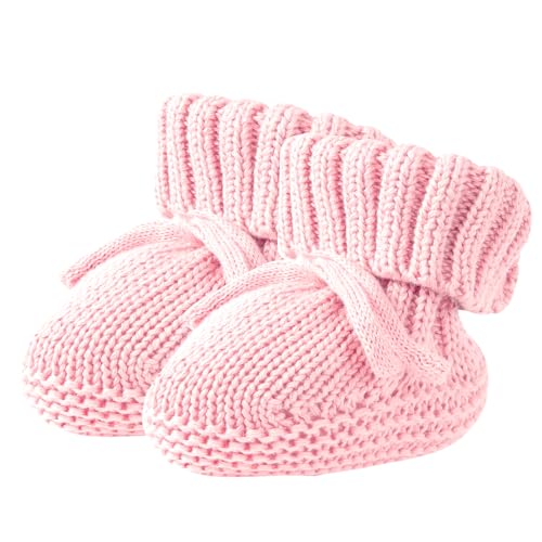 Fangool Newborn Shoes | Soft Knitted Baby Booties | A Gentle Hug for Tiny Feet | Warm, Cozy & Lightweight Infant Shoes for Boys & Girls (Pink, 0-6 Months)