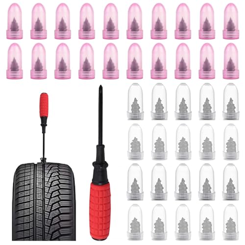 Tire Repair Rubber Nail Kit, 40 PCS Screw-In Tire Plugs