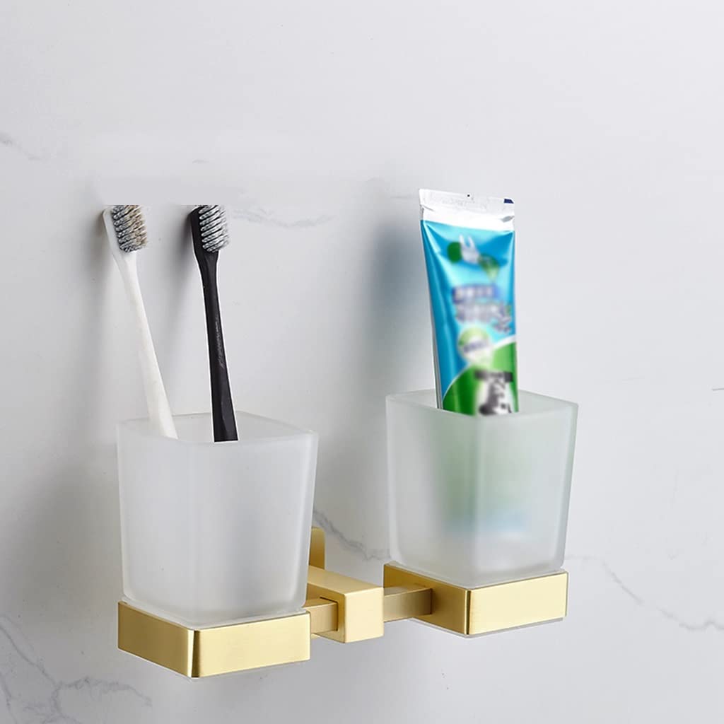 Set di ferramenta per il bagno portasciugamani, porta fazzoletti in ottone, scopino per WC, portasapone, stendibiancheria, ganci, tutto l'hardware per il bagno in rame/portaspazzolino doppia tazza
