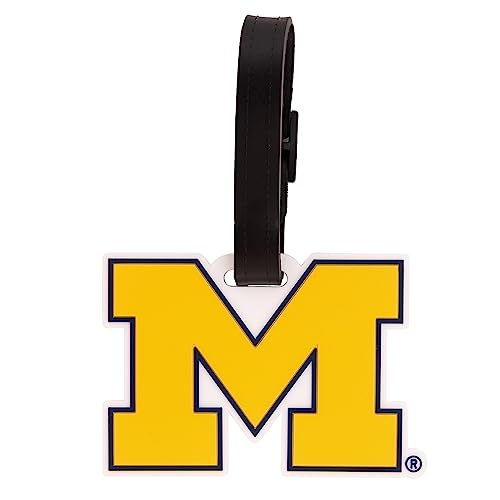Desert Cactus University of Michigan Luggage Tag UM Wolverines Durable PVC Travel ID Label for Bags and Backpacks (Design A)