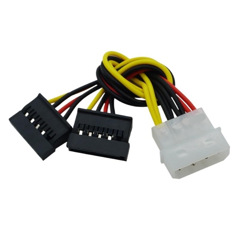 Cavo di alimentazione SATA a Y per driver rigido SATA a 4 pin Mo+lex IDE a 2 Serial ATA, cavo adattatore per doppio disco rigido (da Molex a 3 x SATA)