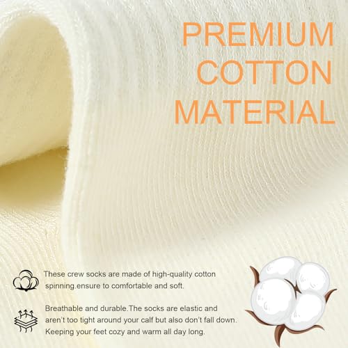 Image of Women Cute Crew Socks Neutral Cotton Socks Casual Aesthetic Slouch Boot Socks for Women Granola Girls Clothes