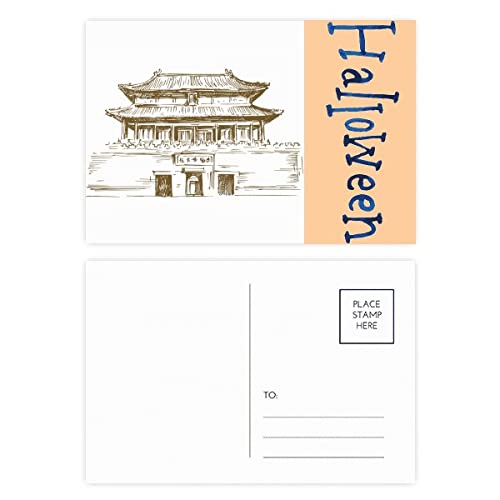Cartes postales d'Halloween lot de 20 Beijing City Landmark Sketch pour collectionneur de papeterie