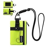 VULKIT Cartera pequeña Minimalista con Ventana de identificación, Tarjetero con Bloqueo RFID Cartera Resistente al Agua con Cremallera (Verde Lima)