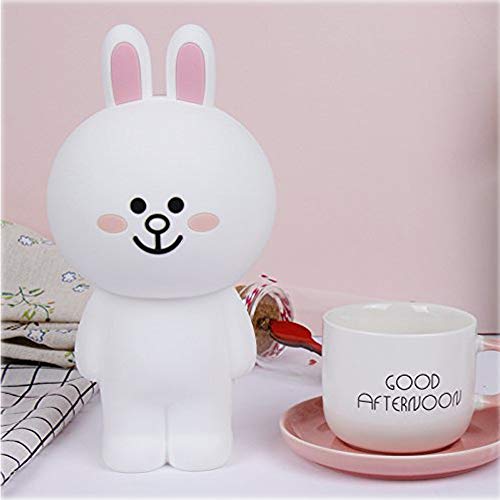 Pencil Case 3D Silicone Cartoon Storage Box Cute With Back Zipper Portable Hand-Held Wallet Stationery Box Cosmetic Bag (White Rabbit) #TOP3