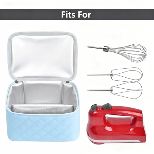 Image of Digital Hand Mixer Carrying Bag for KitchenAid 5 /6 / 7 /9 Ultra Power Speed Hand Mixers, Portable Travel Storage Case Bag with Handle for Kitchen Aid Mixer Accessories (Box Only) (Blue)