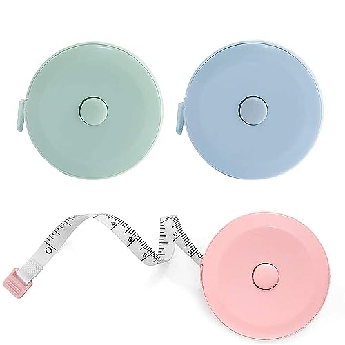 Image of Woffely Retractable Body Measuring Tape (Pack of 1), Pocket Size Soft Flexible Tape Measure with Auto Retract Button for Body Measurement, Sewing, Tailoring, Fabric & Home Use