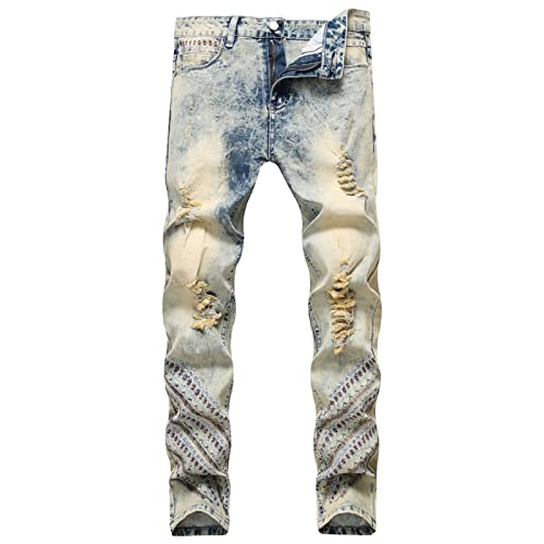 Jeans slim fit imprimé jeans haut de gamme avec détails brodés casual