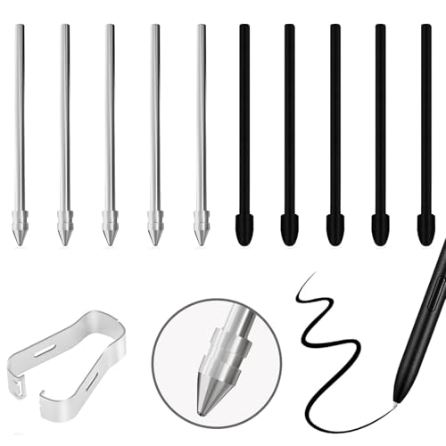 XiflLife Ersatzspitzen für Kindle Scribe Pen 10 Stück, Stiftspitzen kompatibel mit Premium Pen Remarkable 1/2 Plus Digital Pen 4096 Stufen mit Stiftclip (5 Titan-Spitzen und 5 Filzspitzen)
