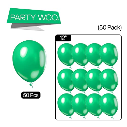 Image of PartyWoo Pearl Emerald Balloons 50pcs Hunter Forest Green Color 12 Inch