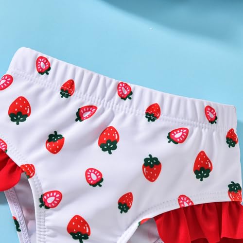 Image of Baby Swimsuit Girl Two Piece Bathing Suit Toddler Girls Summer Beach Ruffle Tankini Swimwear 1-7Y