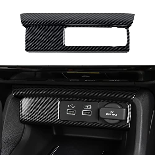 Image of Car Cigarette Lighter Cover Decals for 2022 2023 2024 2025 2026 Honda Civic 11th Gen Accessories ABS Carbon Fiber Stickers