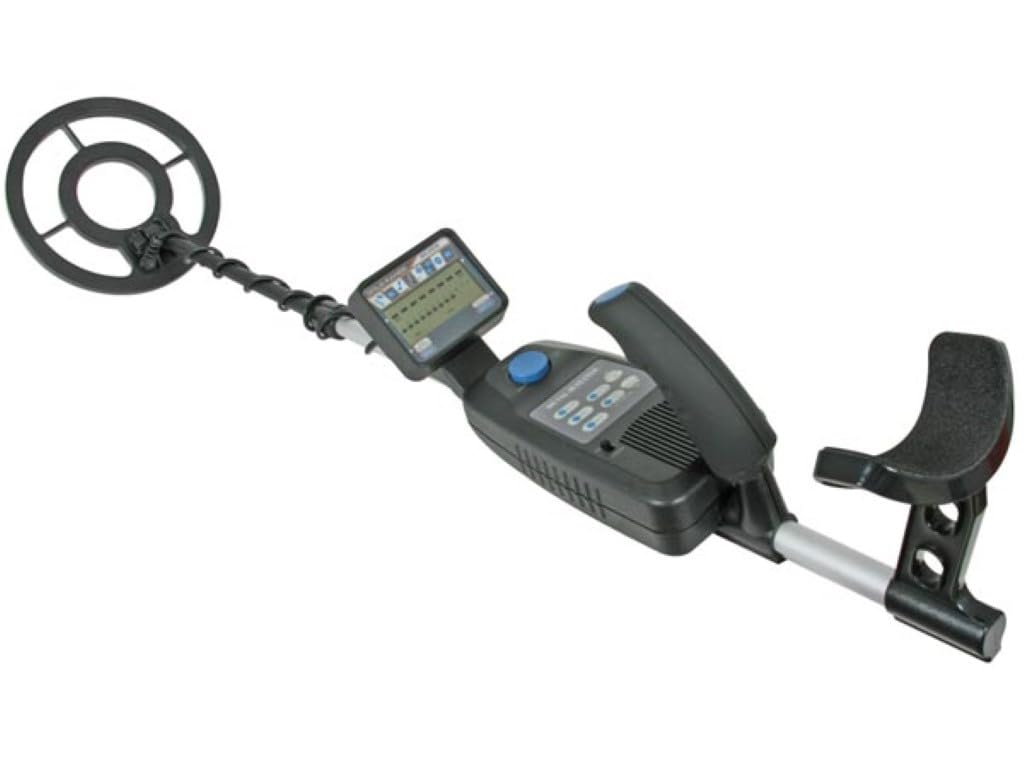Velleman Détecteur de métaux avec Bobine de Recherche étanche de 22 cm, Profondeur de détection Jusqu’à 27 cm, écran LCD, sensibilité et Discrimination réglables, Prise Casque, pour Plage et Jardin