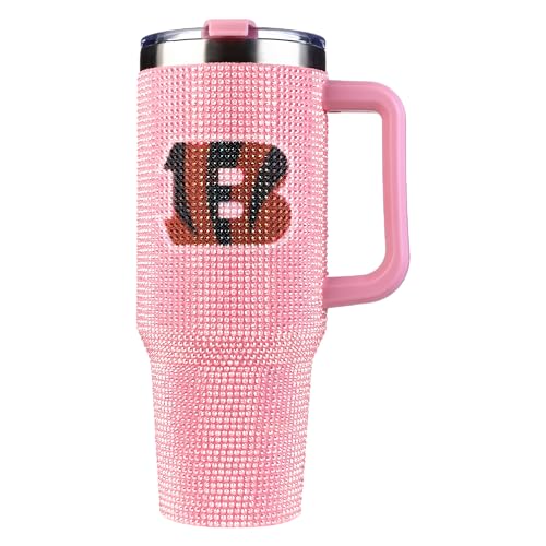 Image of The Memory Company Officially Licensed 40oz Pink Bling Game Day Tumbler, Cincinnati Bengals