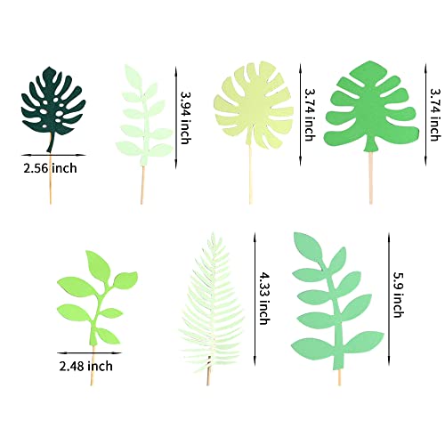 Laventy Set Of 7 Glittery Tropical Leaves Cake Topper Tropical Wedding Cake Topper Greenery Cake Topper Palm Leaf Cake Topper For Jungle Theme Birthday Party Decor Safari Baby Shower Decor #TOP6