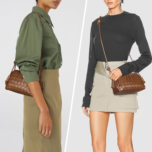 Joryin Woven Crossbody Purse for Women, Hand-Woven Leather Crossbody Bag Woven Shoulder Bag Vegan Leather Handbag2