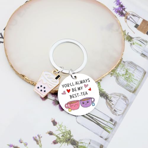 Image of OEHEDOU Bestie Gifts for Women Best Friends Gifts Friendship Gifts for Women Friends Cute Gifts For Bestie Best Friends Birthday Gifts Funny Bestie Keychain Gifts For Friends Women Bestie, Silver,,
