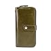 Produktbild FREEDOL Damen Geldbörse, Geldklammer Wallet Handgemachte Beiläufige Leder Mit Hoher Kapazität Lange Mappe Minimalist RFID Blocking Clutch-Bag Ideal Für Geschäftsleute,Grün