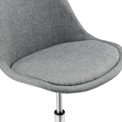Image of Amazon Brand - Umi Height-Adjustable Modern Stylish Revolving Office Computer Study Desk Task Chair in Fabric with PU Cushion Ideal for Spa, Home, Medical, Gaming, in Grey Color