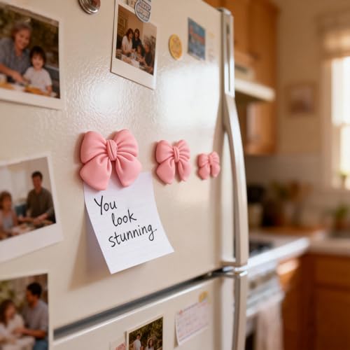18 imanes decorativos de lazo rosa para refrigerador miniatura 7