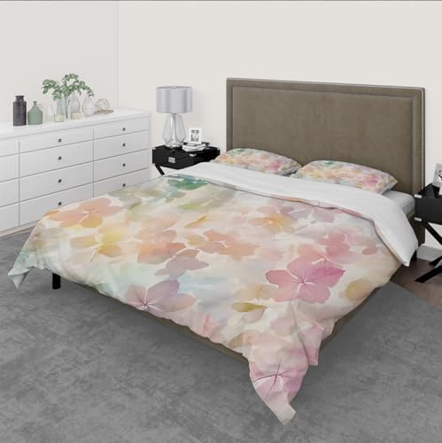 Housse de couette aquarelle colorée 220x240cm douce à motif végétal